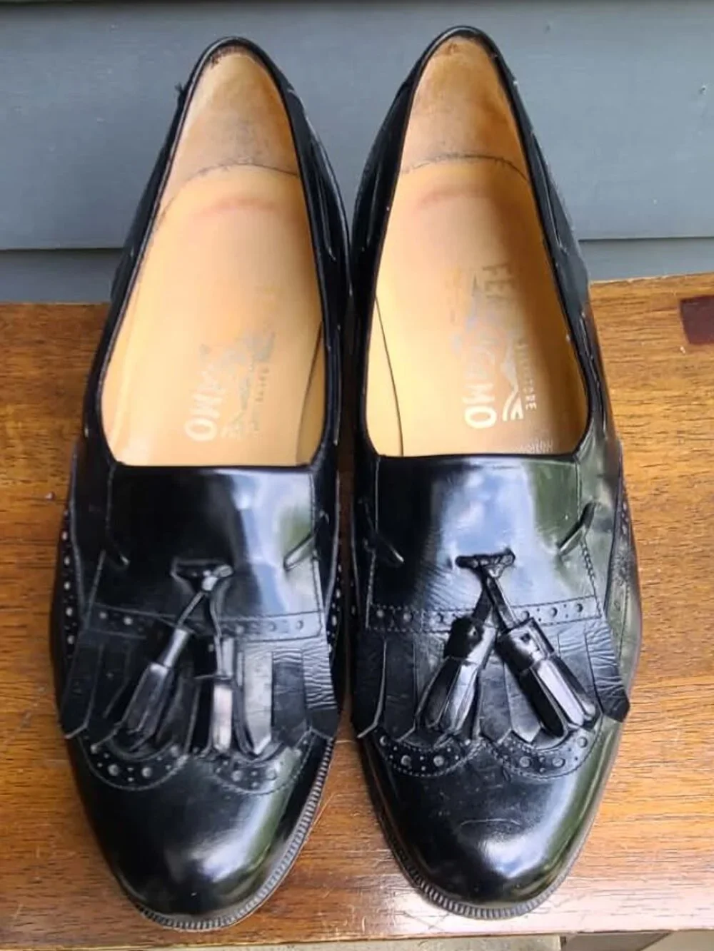Salvatore Ferragamo Black Kiltle Leather Tassel Loafers size 11 D Salvatore Ferragamo Kiltie Black Tassel Wingtip Loafers Mens  main image 4